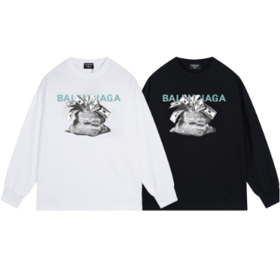Balenciaga long-sleeved shirt with printed gold pattern!
